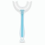 Silikonowa szczoteczka w kształcie U niebieska