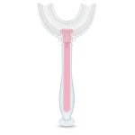 Silikonowa szczoteczka w kształcie U różowa