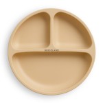 Talerzyk silikonowy z podziałką i przyssawkami beżowy