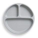 Talerzyk silikonowy z podziałką i przyssawkami szary