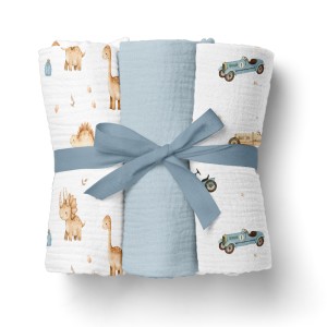 PIELUSZKI MUŚLINOWE 70x70cm 3pack. NIEBIESKI