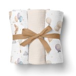 PIELUSZKI MUŚLINOWE 70x70cm 3pack. BEŻ