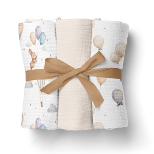 PIELUSZKI MUŚLINOWE 70x70cm 3pack. BEŻ