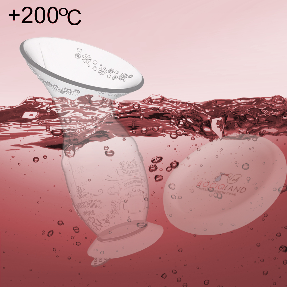 Kolektor mleka silikonowy BOCIOLAND zanurzony we wrzątku